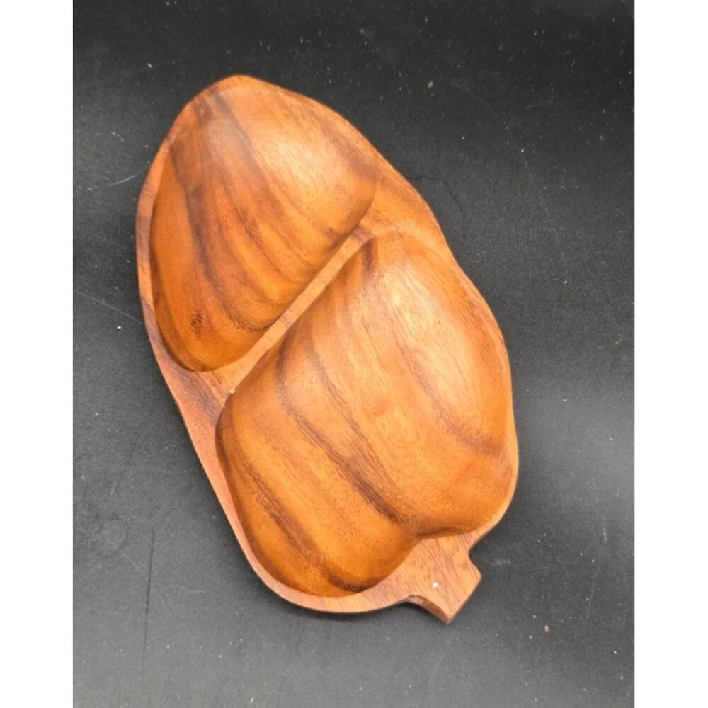 Vintage International Concepts Mid Century Modern Divided Wood Dish Philippines